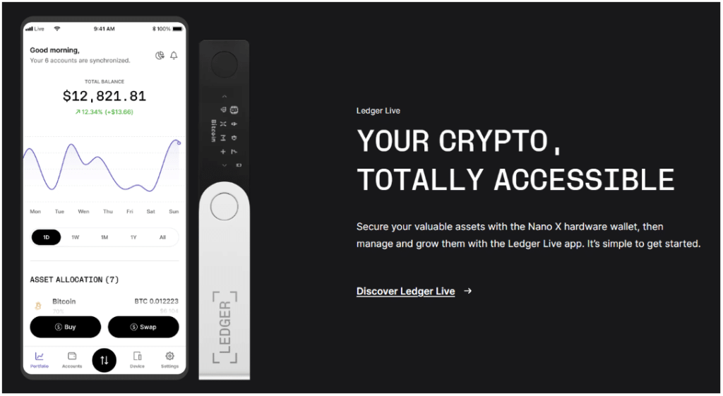 واجهة مستخدم محفظة Ledger