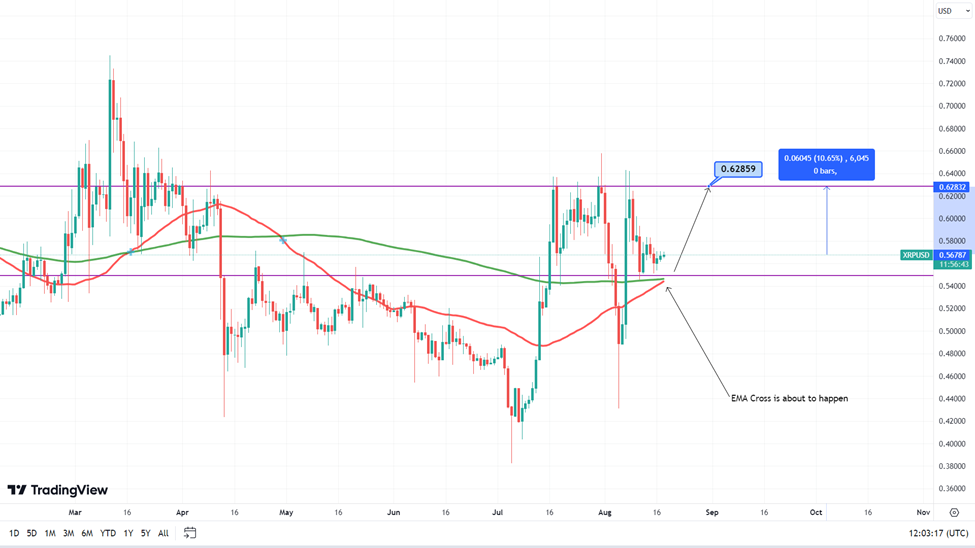 مخطط بياني لسعر زوج XRP/USD