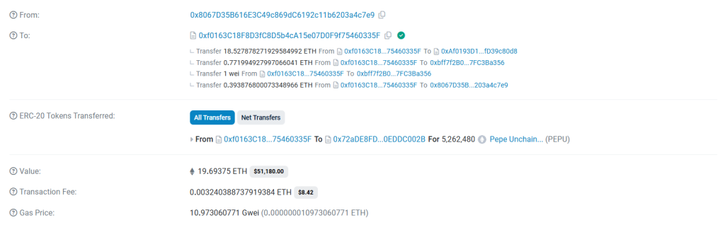 بيانات عمليات الشراء الضخمة لعملة PEPU