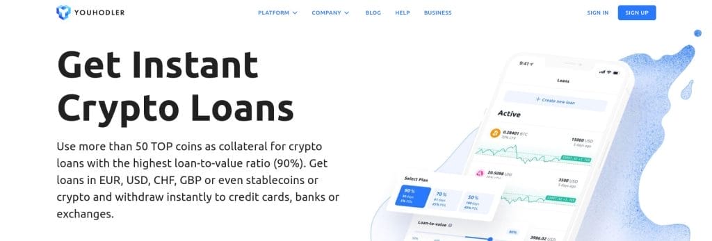 الصفحة الترحيبية لموقع YouHodler