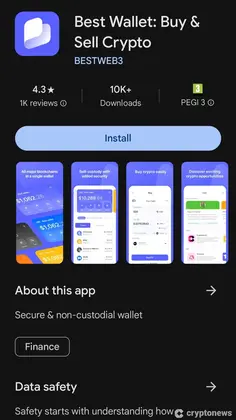 صفحة Best Wallet على متجر تطبيقات جوجل