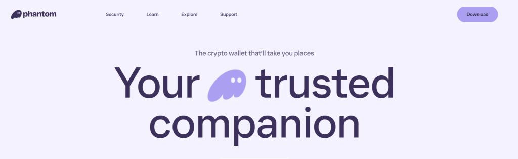 الصفحة الرئيسية لـ Phantom