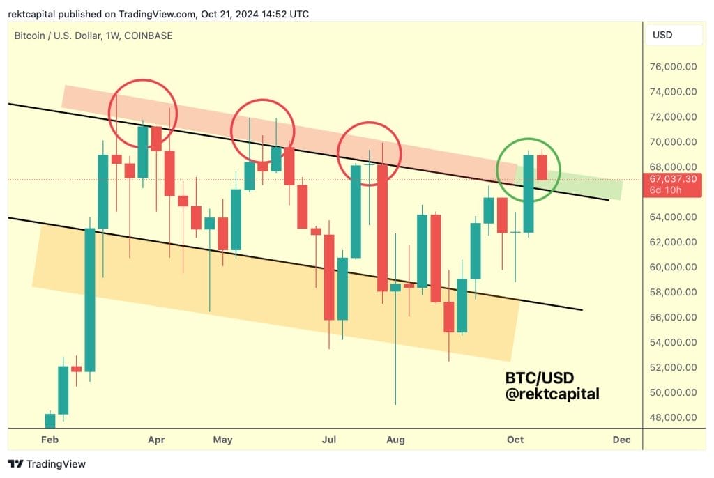تحركات سعر بيتكوين الأسبوعية