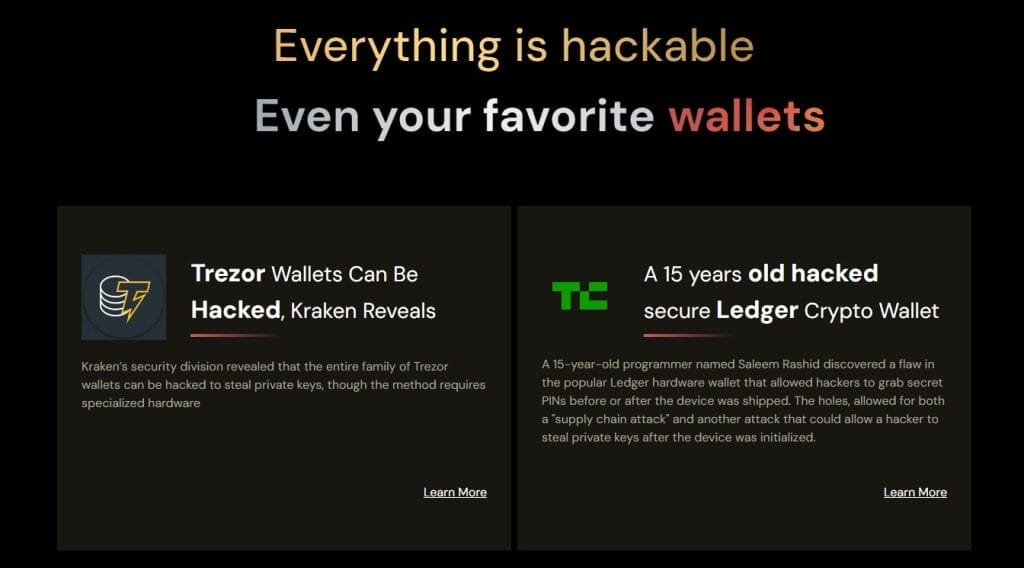 إعلان يحذر من إمكانية اختراق محافظ الأجهزة مثل Trezor وLedger